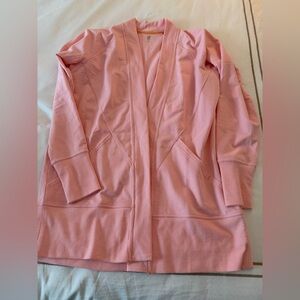 Pink Open Front Cardigan